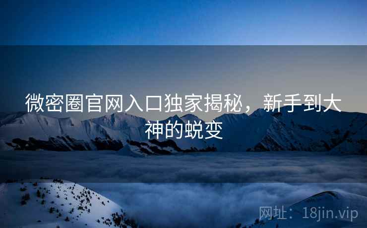 微密圈官网入口独家揭秘，新手到大神的蜕变